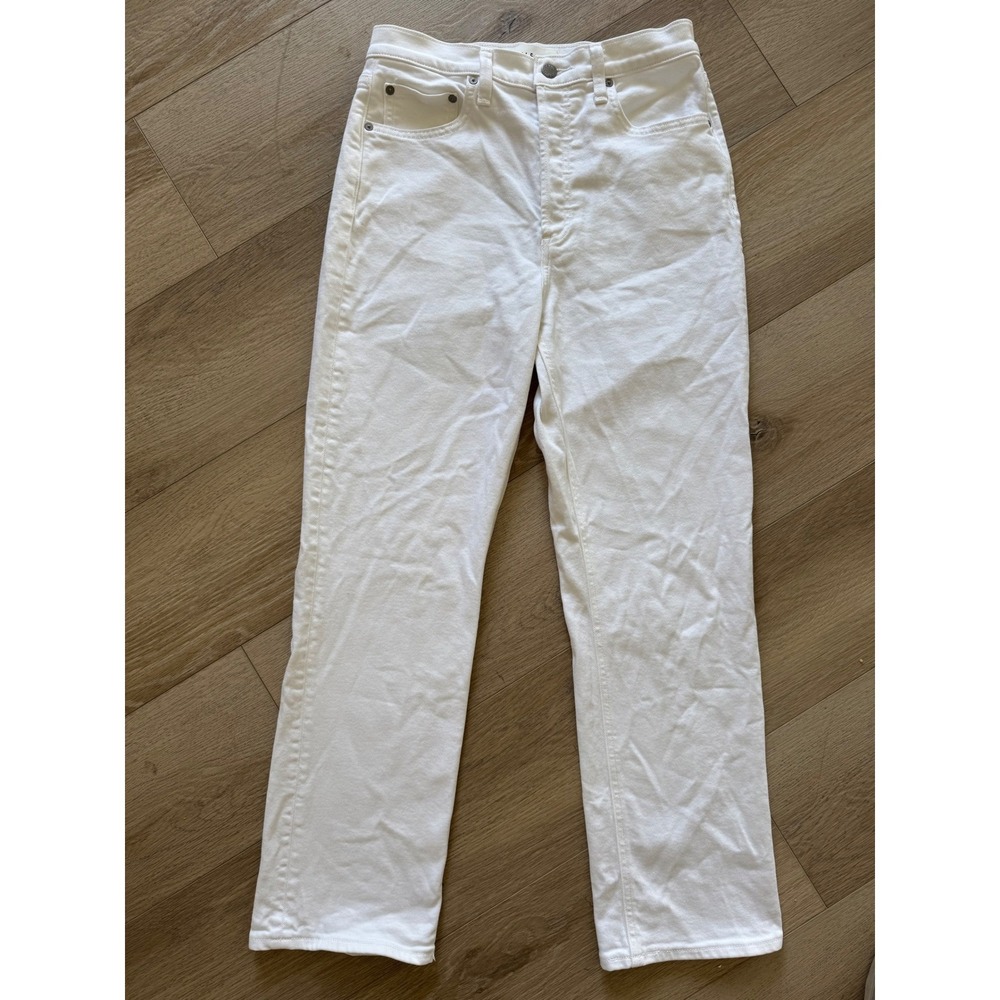 Denim Forum The Arlo High Rise Straight Jeans White 27L Aritzia Button Fly - Picture 2 of 13